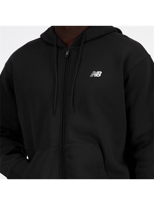 French Terry FullZip Hoodie Stacked Logo Felpa Uomo New Balance | NBMJ41501BK